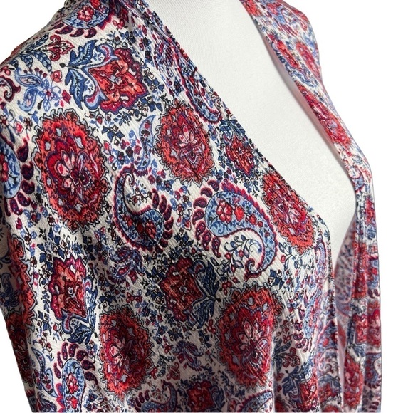 Pinky Kimono Women's Large Open Front Tassels Paisley Boho Cover Up Lightweight - Picture 4 of 11